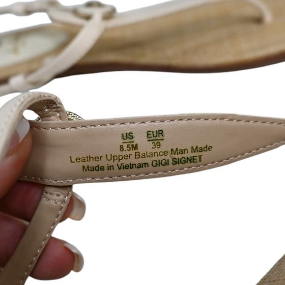 Sam Edelman Womens 8.5 Gigi Signet  Leather Sandal in Modern Ivory NEW - Picture 8 of 10